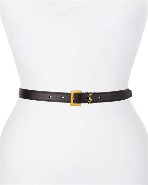 Saint Laurent YSL Monogram Leather Belt .